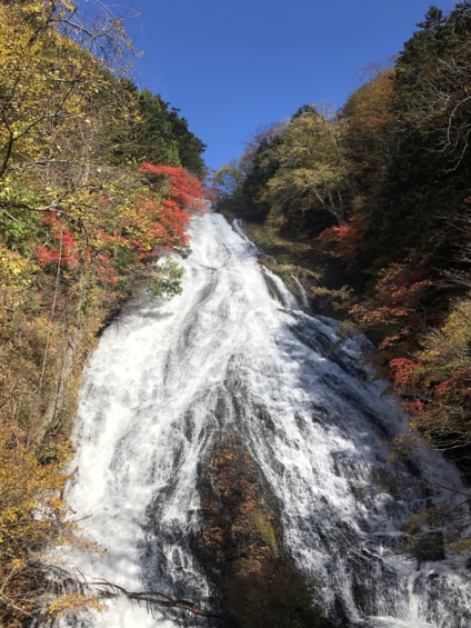 紅葉と湯滝